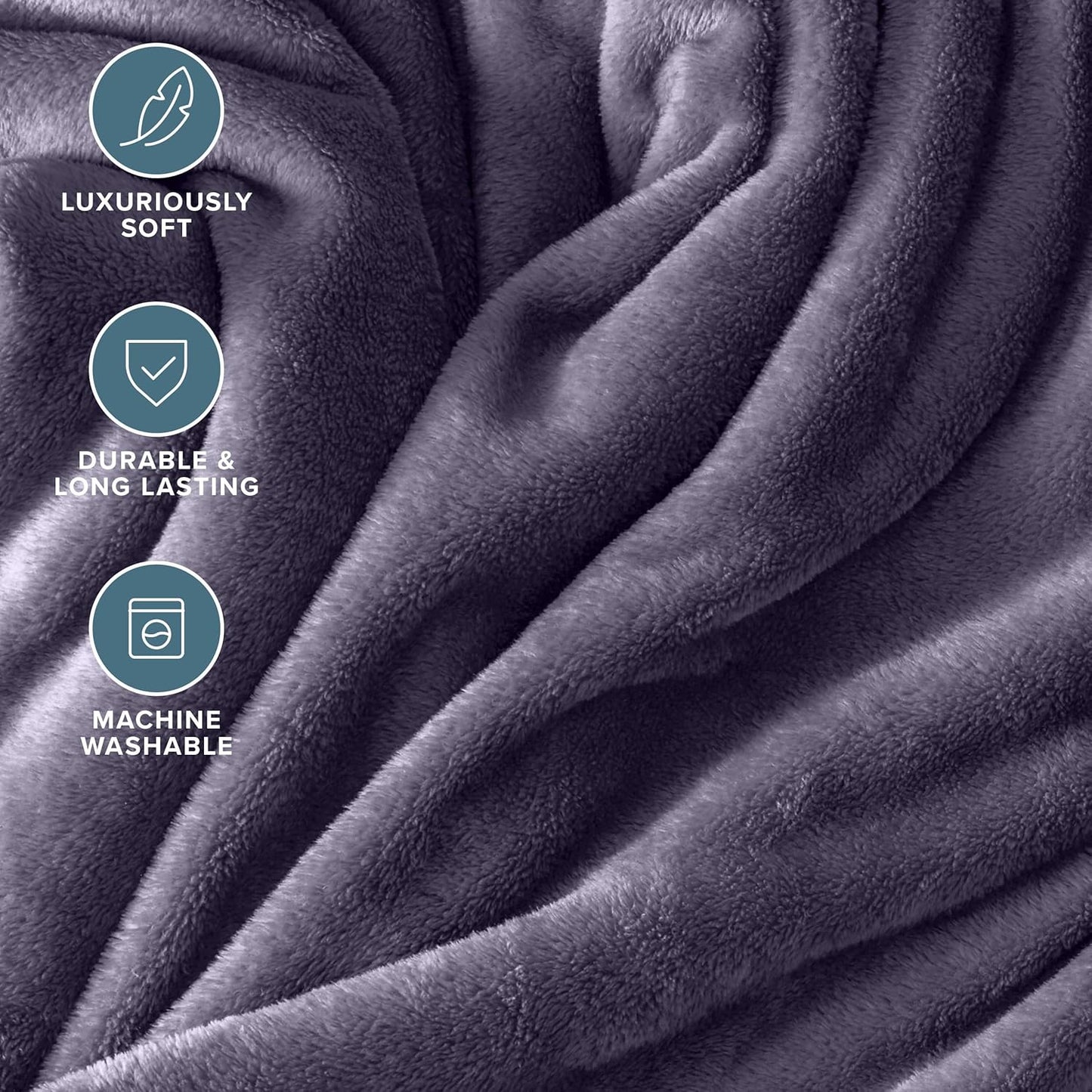 Bare Home Fleece Blanket - Twin/Twin Extra Long - Ultra-Soft Lightweight for Bed, Sofa, and Couch - Luxury Microplush - Cozy Warm Blanket (Twin/Twin XL, Dusty Purple)