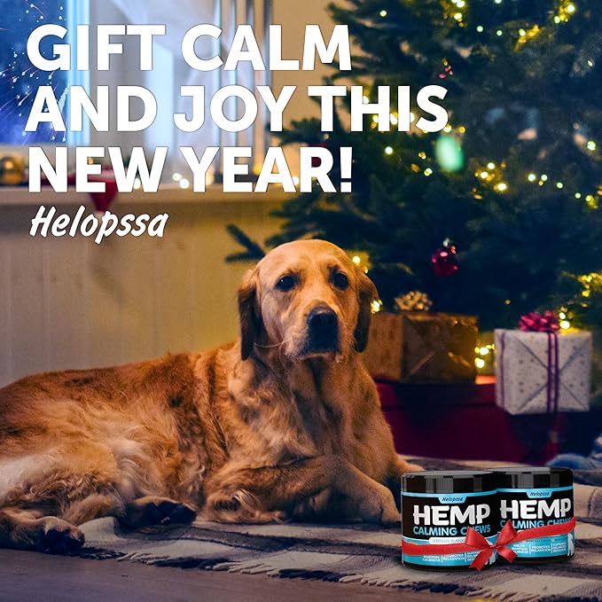 Hemp Calming Chews for Dogs with Anxiety and Stress - 360 Soft Dog Calming Treats - Dog Anxiety Relief - Storms, Fireworks, Thunder, Barking, Separation Aid - Valerian Root - L-Tryptophan - Hemp Oil