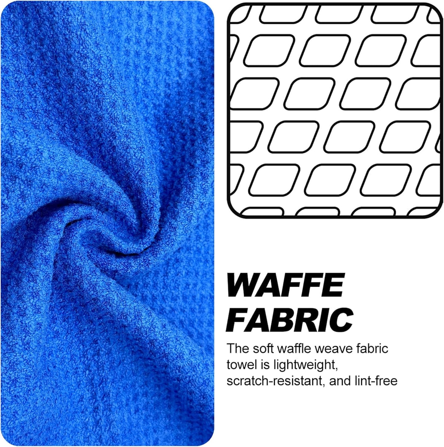 Small Magnetic Golf Towel with Clip, Microfiber Waffle Design - Industrial Strength Magnet for Glof Balls, Golf Bags, Carts Clubs - Blue