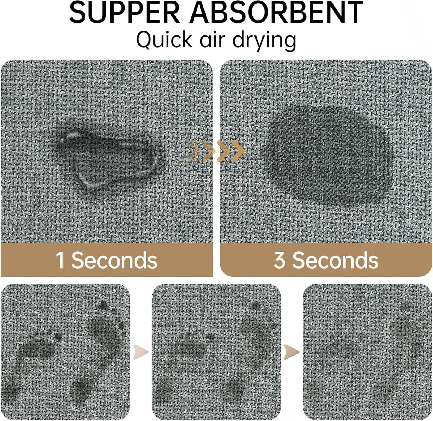 Mecko Bath Mat, Ultra Absorbent Quick Dry Bathroom Floor Mats-Upgraded Thin Cozy Cloth Bathroom Mat Fit Under Door, Rubber Non-Slip Bathroom Rug for Bathtub, Sink, Shower Room(Grey,24"x48")