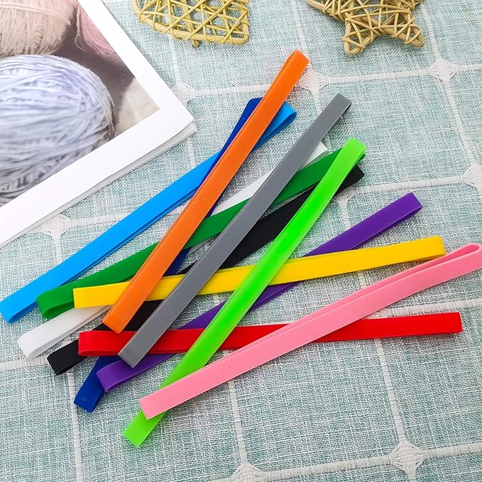 Coopay 36 Pieces Silicone Rubber Bands Colorful Elastic Rubber Wrapping Bands for Books, Art, Exercise, Crab Traps, Cooking, Wrapping, Heat, Cold, UV, Chemical Resistant (12, 8, 5.5 Inches)
