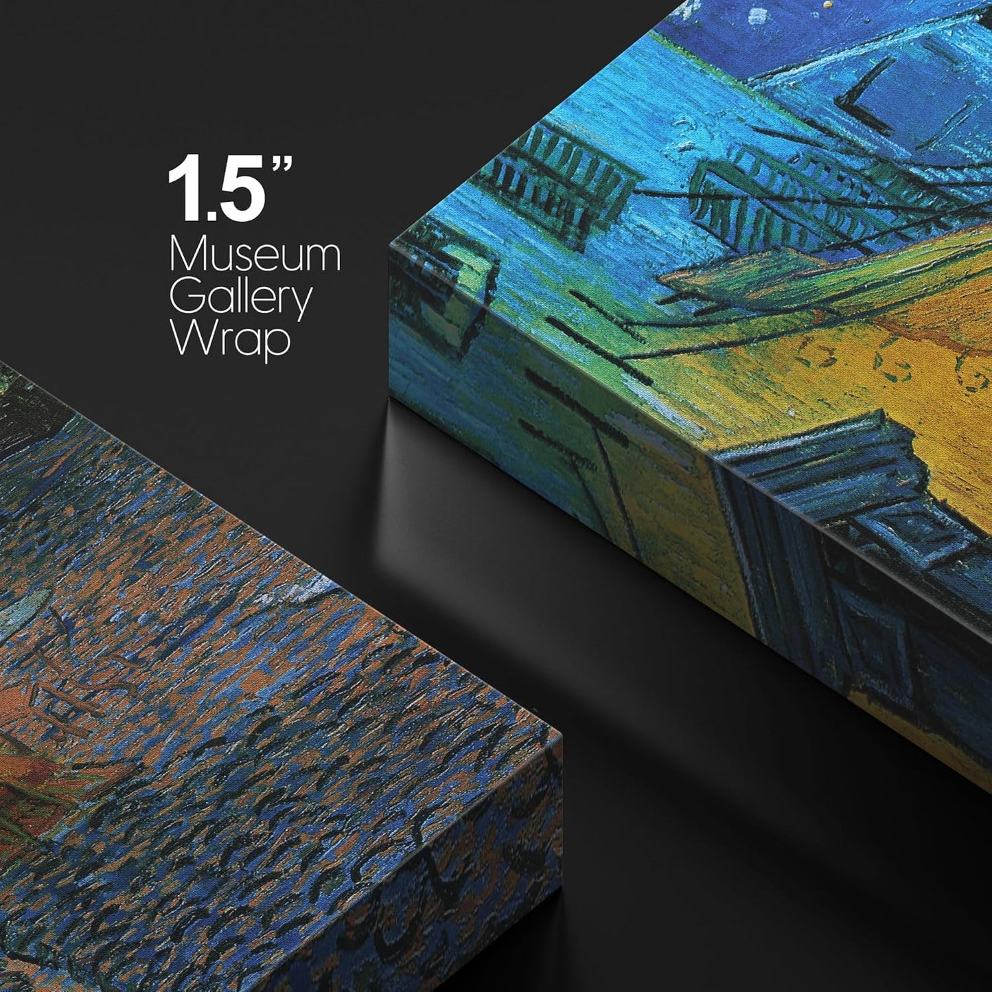 wall26 Canvas Print Wall Art Cafe Terrace at Night by Master Artist Vincent Van Gogh Nature Wilderness Illustrations Fine Art Relax/Calm Multicolor for Living Room, Bedroom, Office - 12"x18"