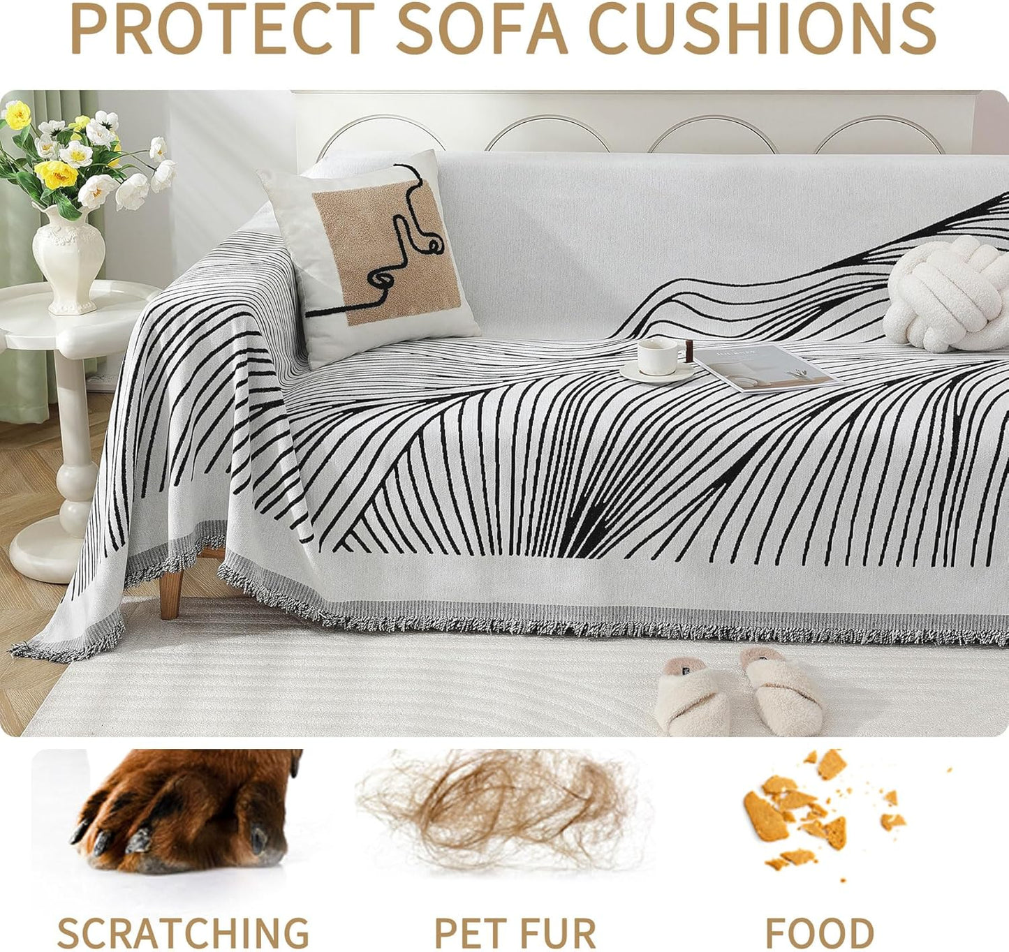 Non Slip Sofa Covers Couch Covers for 3 Cushion Couch Sofa Pet Friendly Washable Couch Covers for Sofa, Soft Thick Sectional Couch Covers L Shape Furniture Protector for Kids, Dogs 71" X134"