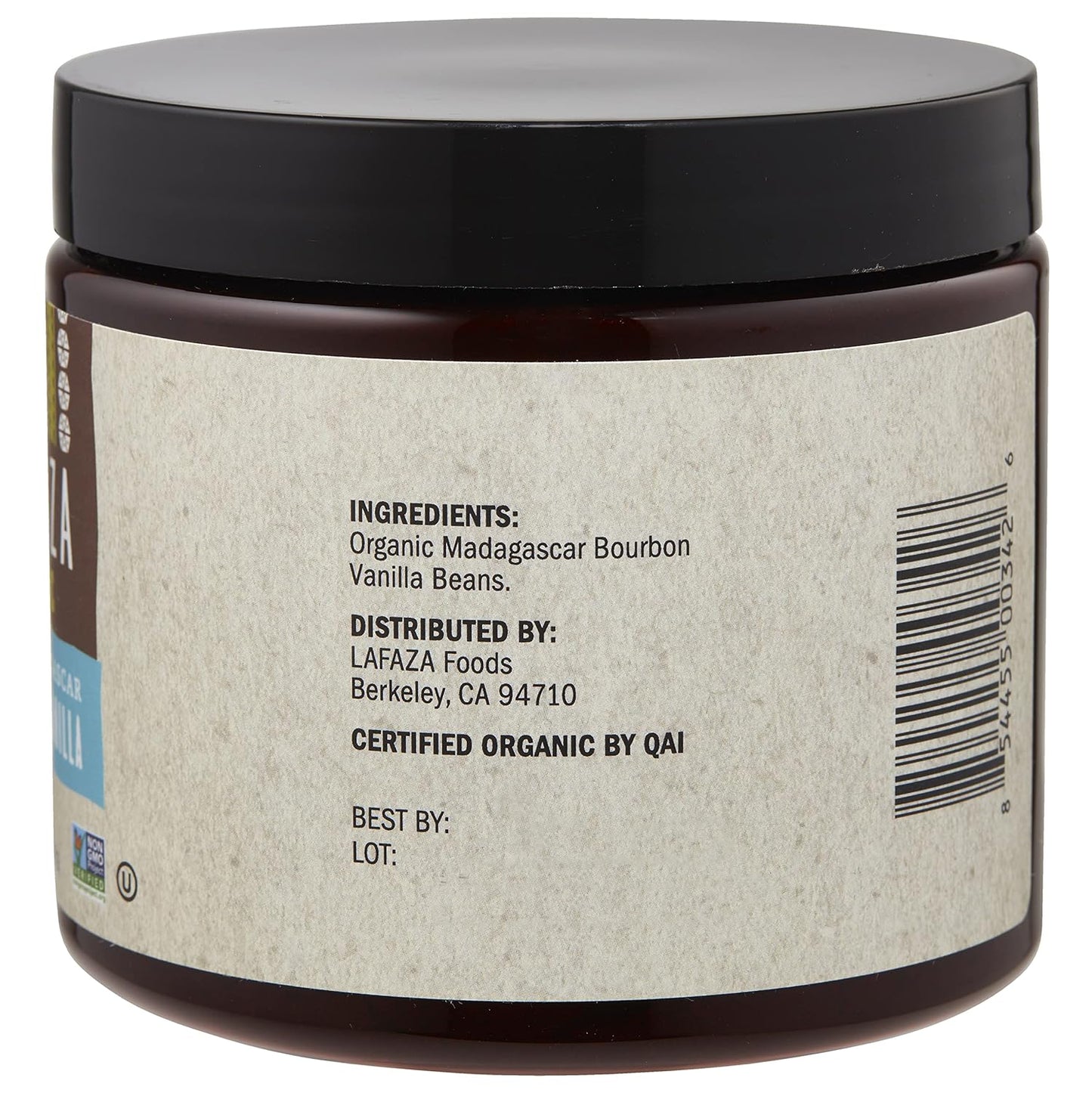 LAFAZA Organic Madagascar Bourbon Pure Ground Vanilla Bean Powder, 8oz