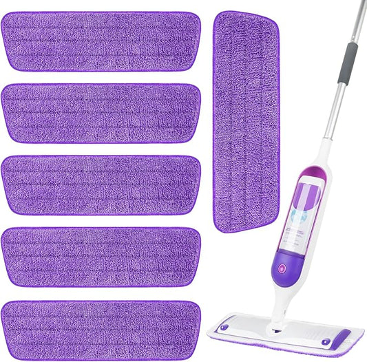 6 Pack Reusable Microfiber Mop Pads for Swiffer PowerMop, Power Mop Refill Pads for 13''-16'' Spray, Machine Washable Power Pads Replacement for All Floor Types Cleaning