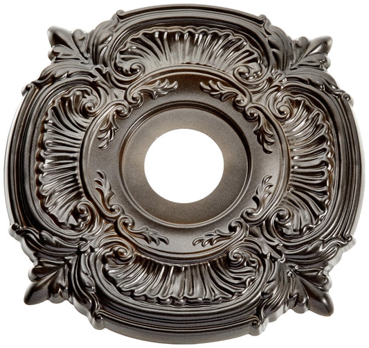 16Od X 3 1/2Id X 1P Attica Thermoformed Pvc Ceiling Medallion (Fits Canopies Up To 5 5/8), Metallic Black Night