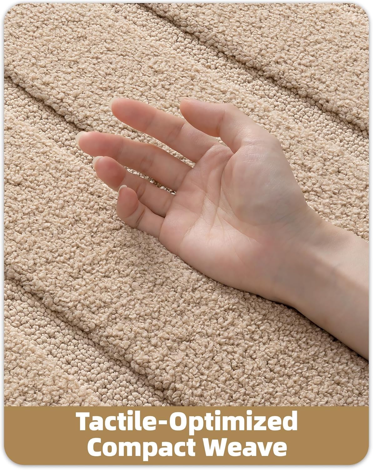 Color&Geometry Ultra Soft Plush Bathroom Rugs Non Slip Washable Bath Mat with Rubber Backing, Fluffy Absorbent Machine Carpet for Bathroom Floor, Tub and Shower, 24"x60", Khaki