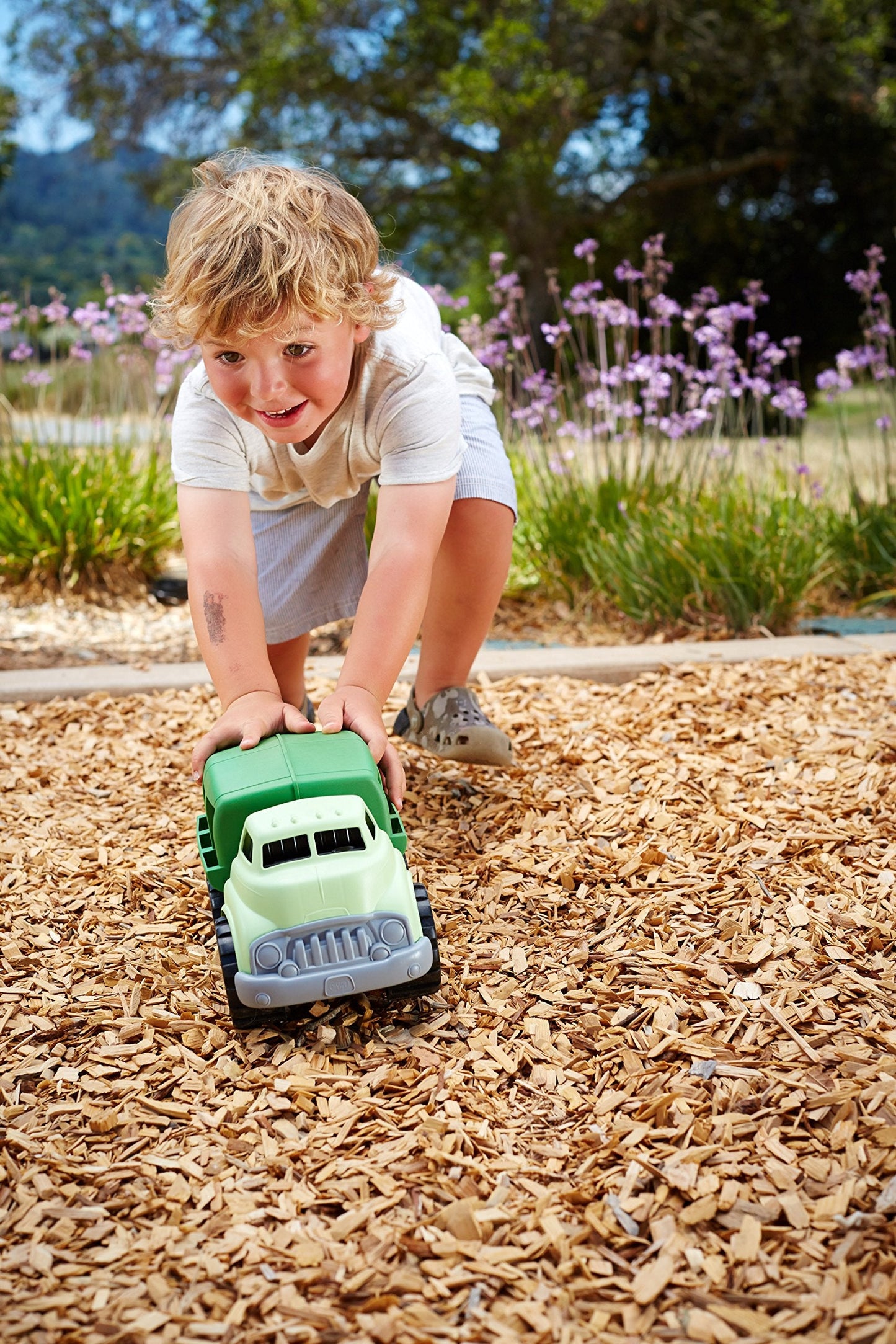 Green Toys Recycling Truck in Green Color - BPA and Phthalates Free Garbage Truck for Improving Gross Motor, Fine Motor Skills. Kids Play Vehicles