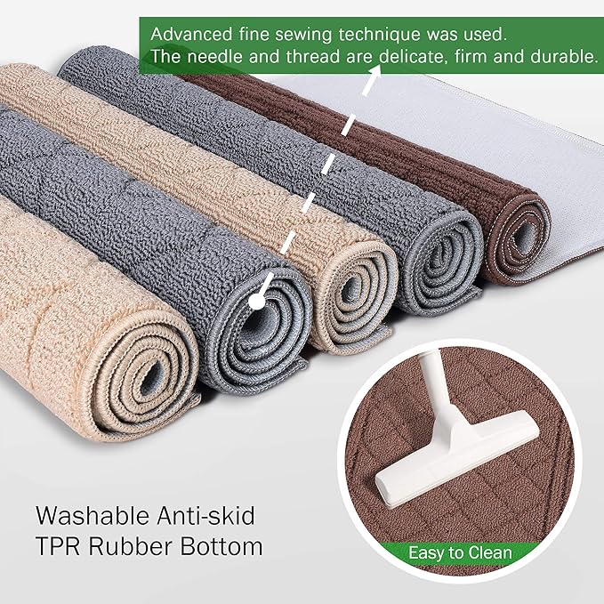 REFETONE Indoor Doormat, Front Back Door Mat 32"x48" Absorbent Rubber Backing Non Slip Door Mats, Low-Profile Resist Dirt Rugs, Machine Washable Door Rug Inside Floor Mat for Entryway, Chocolate