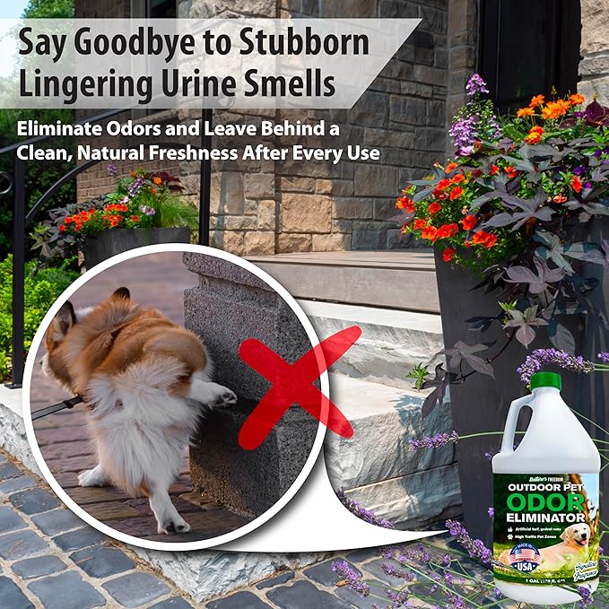 Nature's Freedom Concentrated Enzymes Outdoor Odor Eliminator, Turf and Yard Cleaner for Pet Urine, Deodorizer for Dog & Cat Waste & Smells, Makes 5 to 64 Gallons, Use on Grass, Patios, Kennels