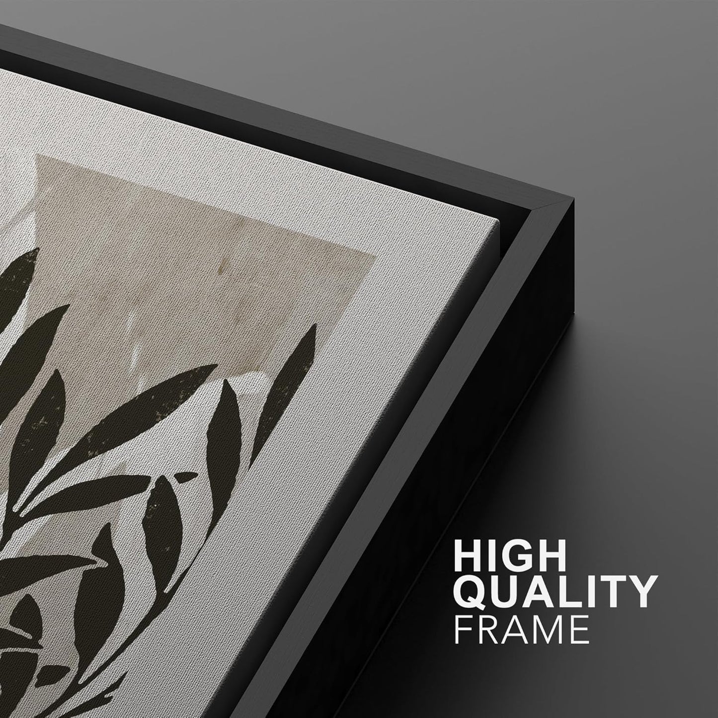 SIGNWIN Framed Canvas Print Wall Art Modern Botanical Abstract Black and Beige Leaf Illustrations Decorative for Living Room, Bedroom, Office - 16"x24"x2 Black