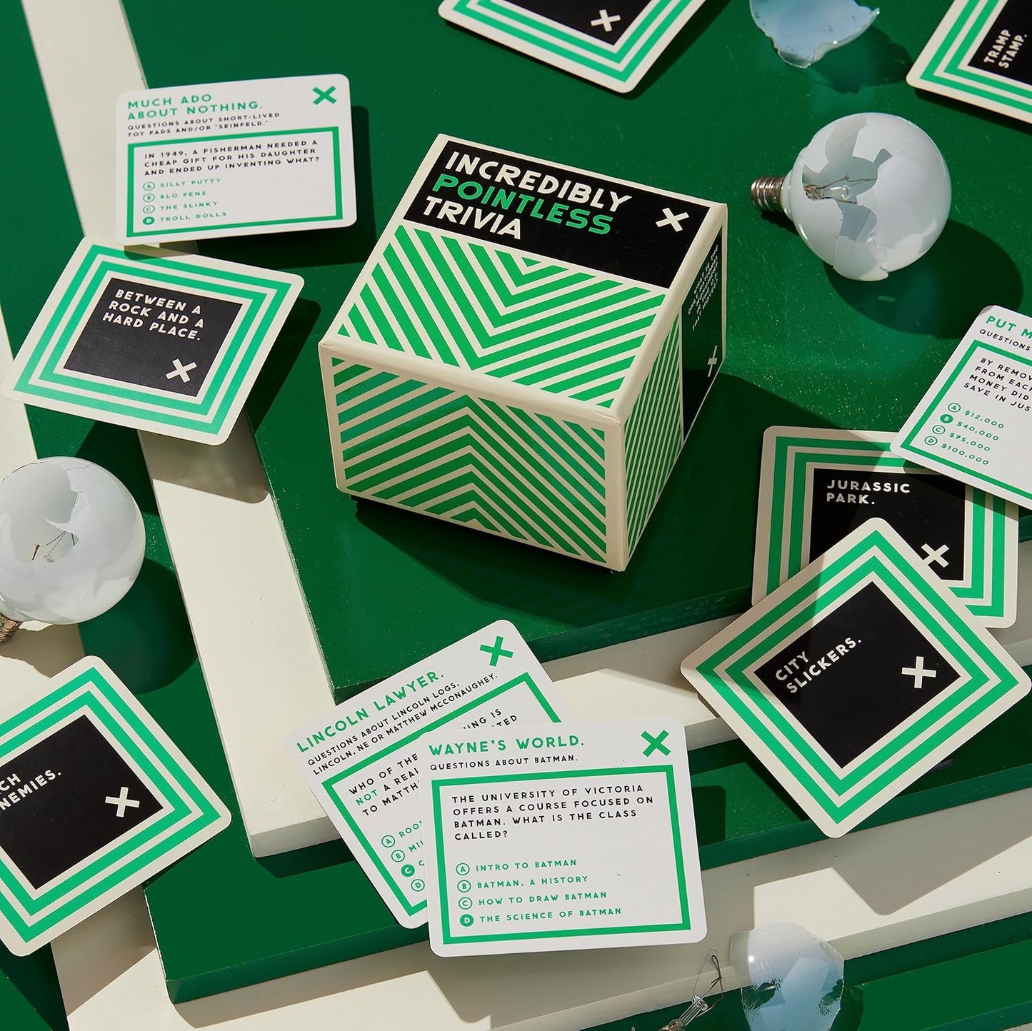 Brass Monkey Incredibly Pointless – Trivia Card Game Set with 200 Unique Questions About Pointless Knowledge for Adults and Kids Ages 13+