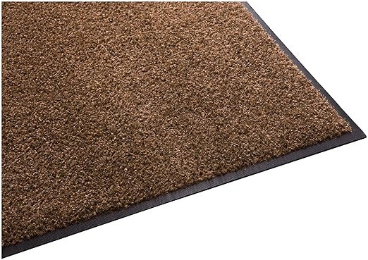 Guardian Platinum Series Indoor Wiper Floor Mat, Rubber with Nylon Carpet, 4'x10', Brown