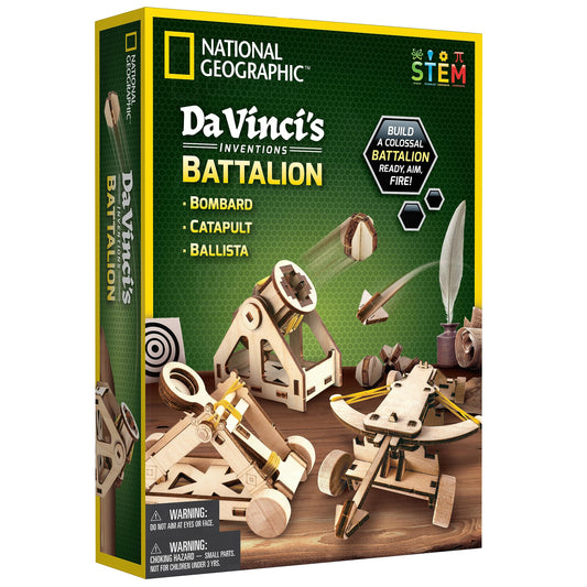 National Geographic Da Vinci Model Kit - Catapult Kit for Kids, 3D Puzzle Building Toy for Boys and Girls, Wood Building Kit for Kids, A Great STEM Project, Engineering Model Kit