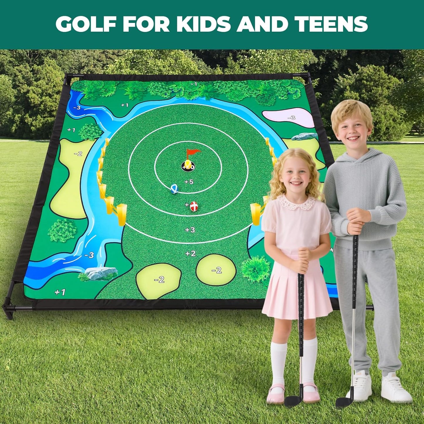 GCCSJ Golf Chipping Game Set, Golf Game, Balls x 40, (Free Adjustable Golf Club x1), The Original Portable Golf Game for Chipping Practice for Family Golfers - Indoor and Outdoor