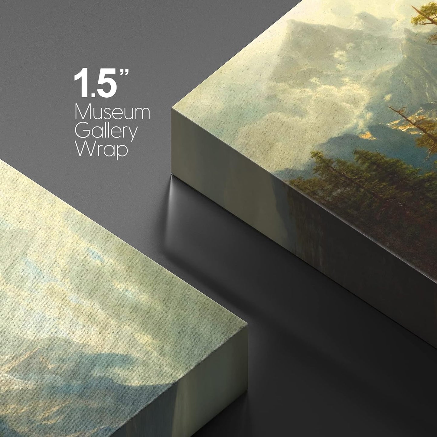 wall26 Canvas Print Wall Art Mystic Forest & Mountain Landscape with Deer Nature Wilderness Illustrations Modern Art Rustic Scenic Colorful for Living Room, Bedroom, Office - 32"x48"