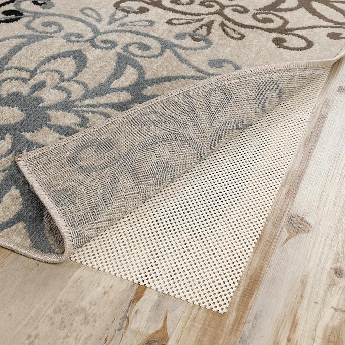 Superior Rio Reversible Rug Pad, Non-Slip, Non-Skid, Thick Mesh Design, Floor Protector, Padding, Furniture Gripper Mat, Slide Stopper, Foam Grip, Polymer Coated Polyester, 6' x 9', Cream