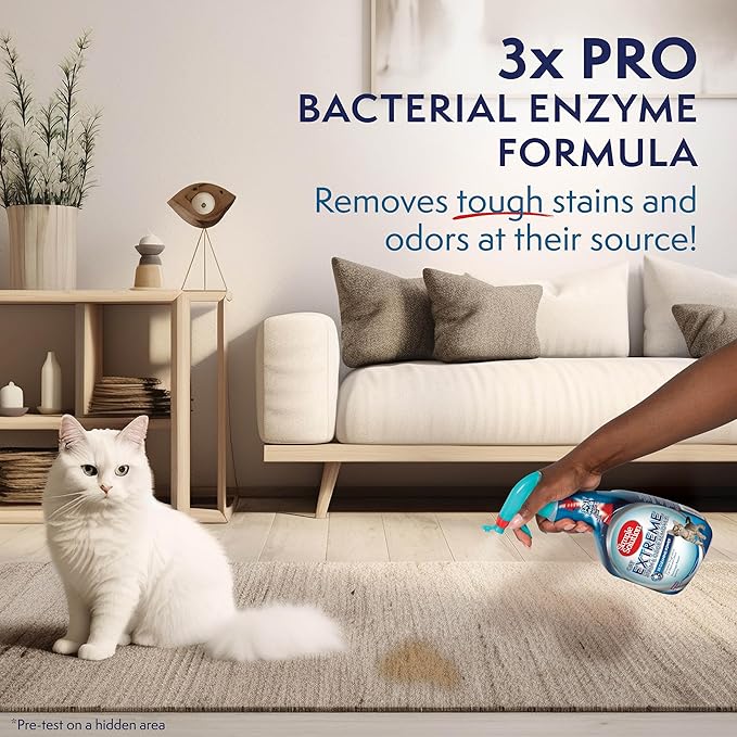 Simple Solution Extreme Pet Stain and Odor Eliminator, Enzyme Dog Urine Odor Neutralizer, Pet Carpet Stain Remover, Strong Pet Spray for Pee Cleaner Spot Treatment, Rug Deodorizer, 32 oz (Pack of 2)