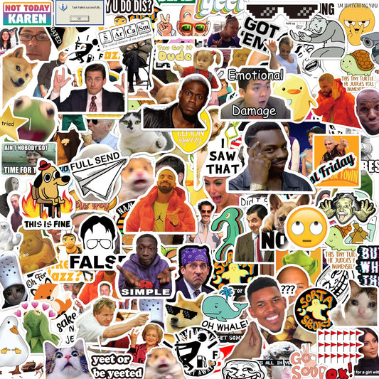 306pcs Funny Meme Vinyl Stickers Pack, Large Bulk Sticker for Laptop, Phone, Water Bottles, Computer Cars... Vine Sticker Decal DIY Décor for Bumper Accesory -Like New