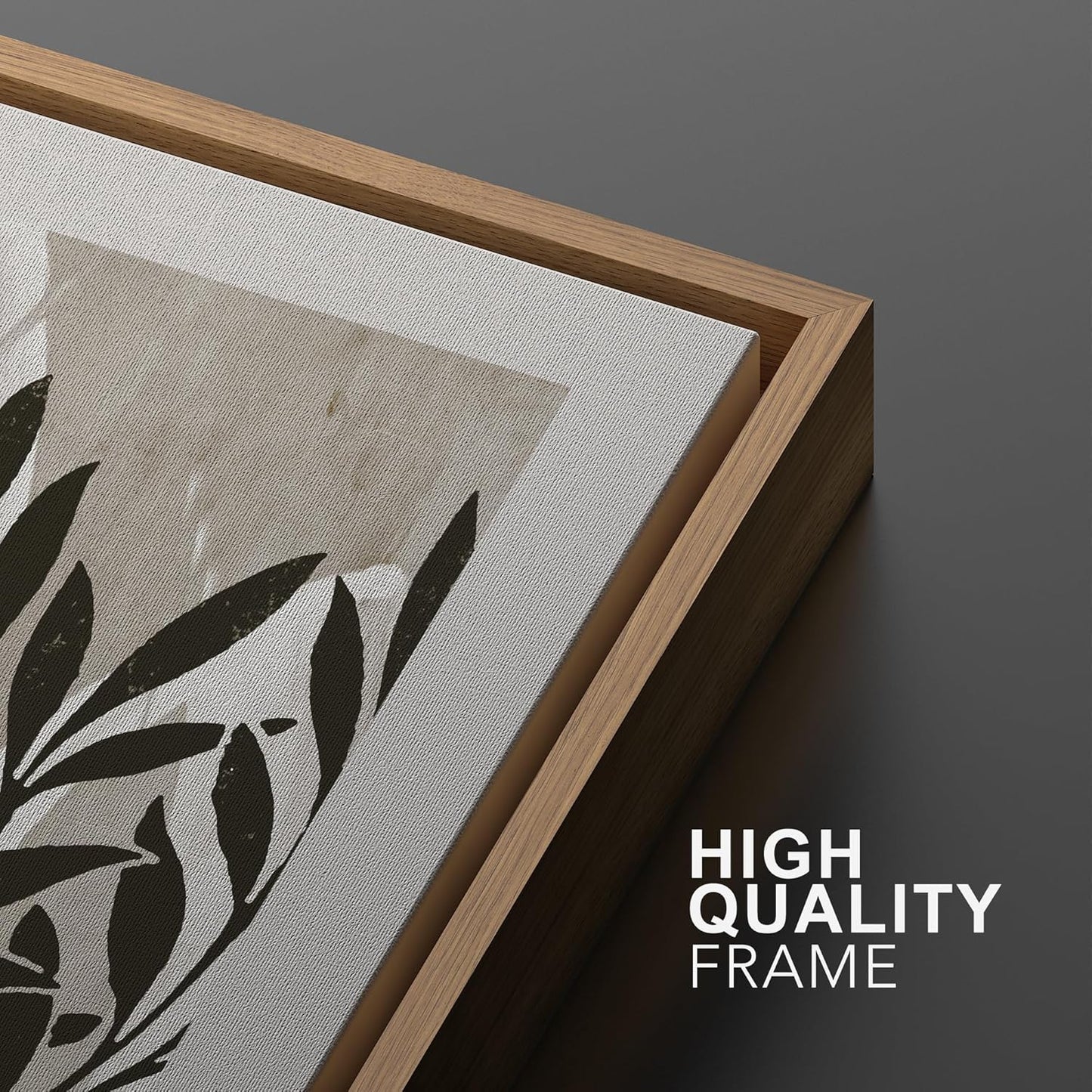 SIGNWIN Framed Canvas Print Wall Art Modern Botanical Abstract Black and Beige Leaf Illustrations Decorative for Living Room, Bedroom, Office - 16"x24"x2 Natural