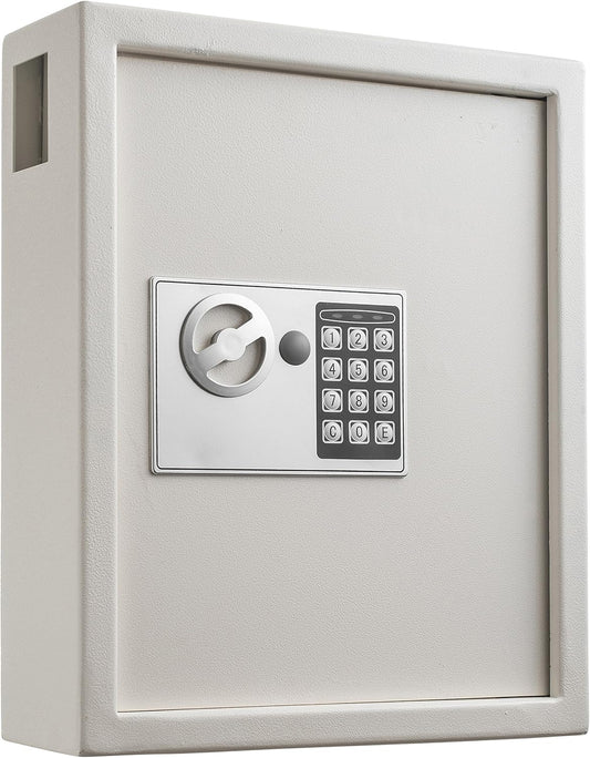 Adiroffice Key Holder Wall Mount - 40-keys Lock Box with Code, Key Cabinet Wall Mount, Valet Parking Key Box, Car Dealer Key Cabinet - Space Saving Locking Key Box Wall Mount with Digital Lock