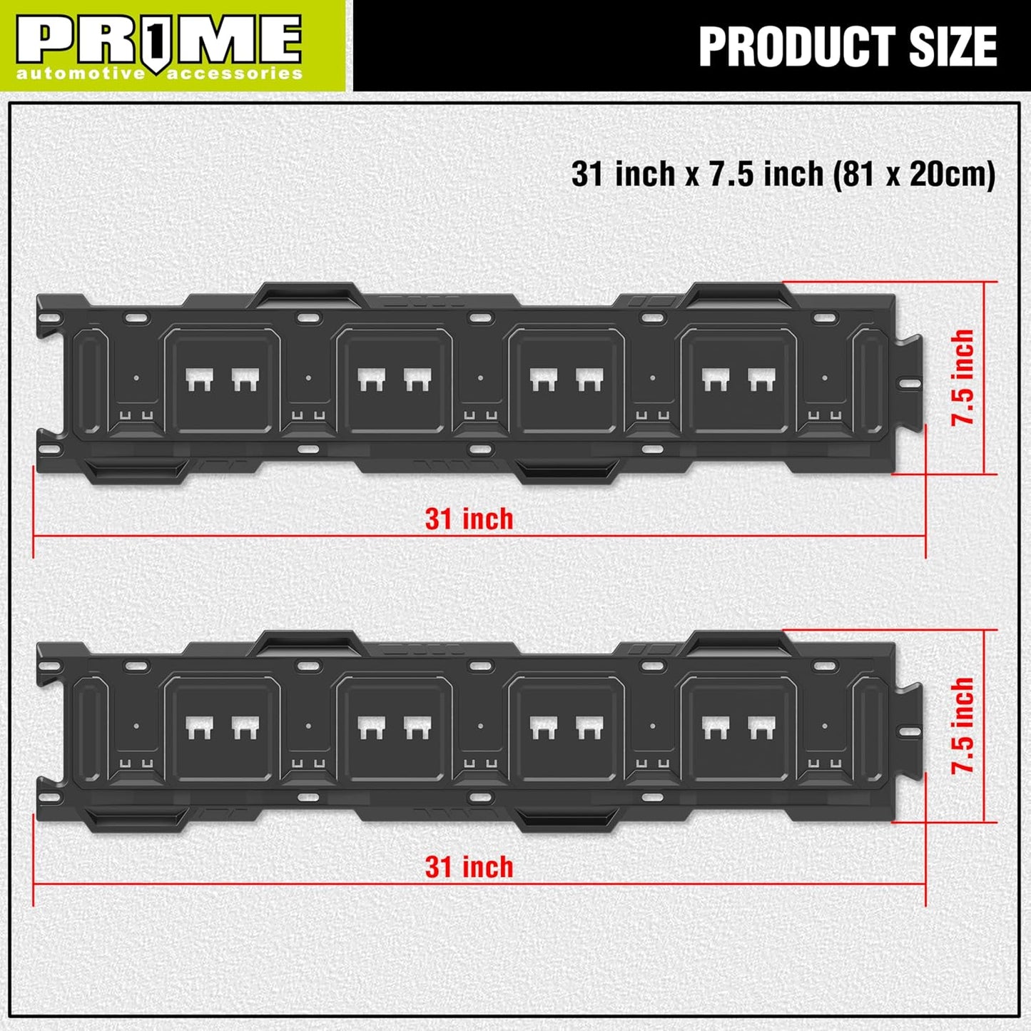 PR1ME 31 Inch Heavy Duty Garage Storage Wall Rails, 2 Pcs Wall Mount Organization Rails, Organization Tool Storage Utility Rack for Hooks