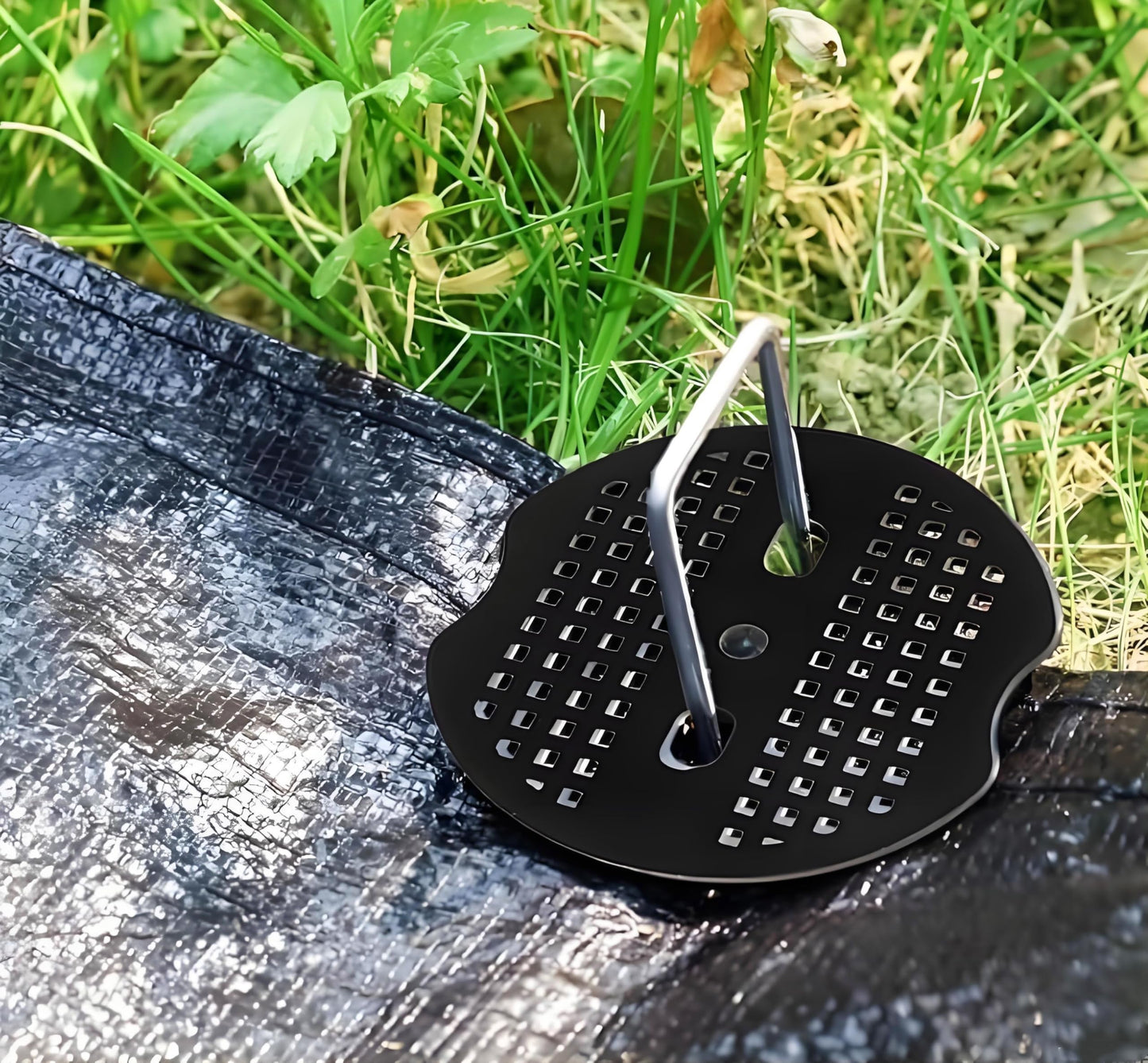 6 Inch 200 PCS Galvanized Landscape Staples with 200 PCS Gasket, Landscape Fabric Pins Stakes Lawn Ground Cover Graden Staples Spikes Weed Barrier Stakes