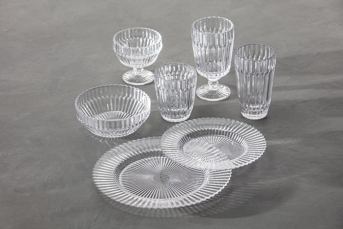 Fortessa Archie Glass 12 Piece Dinnerware Set, Service for 4, Clear