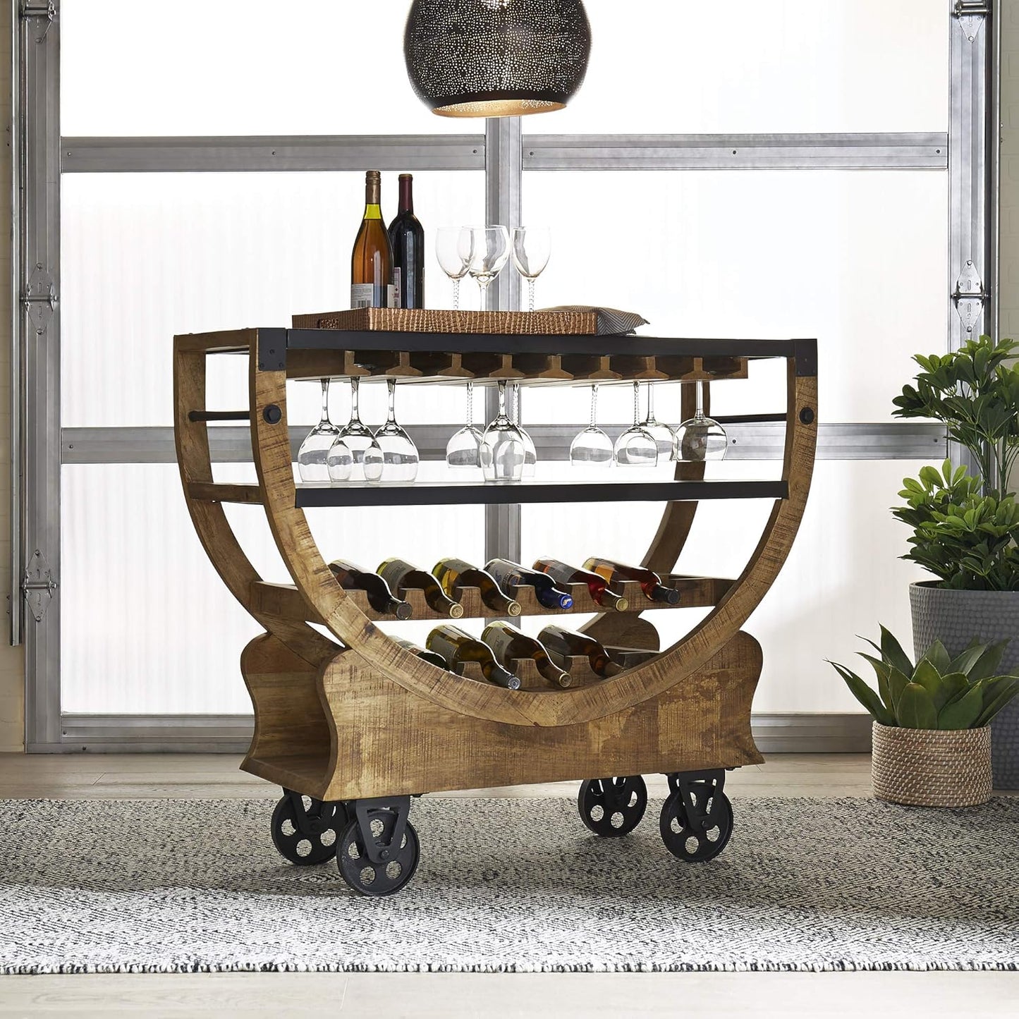 Liberty Furniture Industries Danley Accent Bar Trolley, W47 x D16 x H39, Light Brown