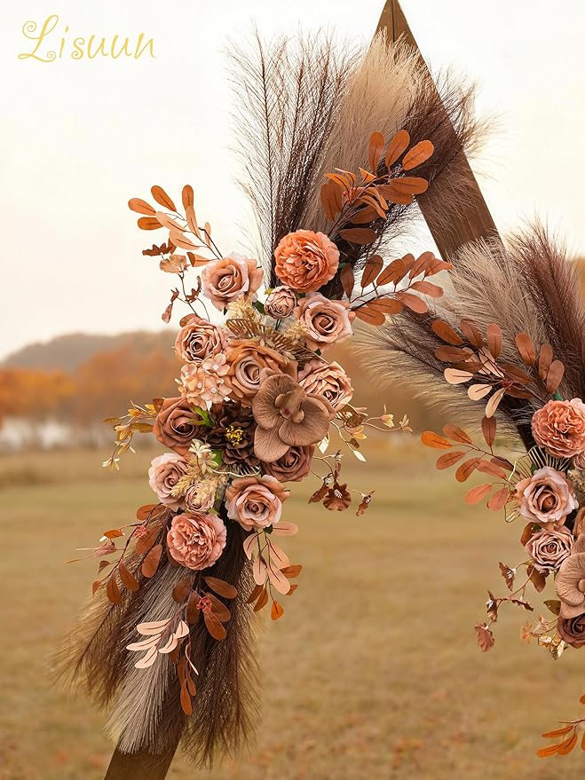 Wedding Arch Flowers, Artificial Flowers for Decoration, Large Flower Swag for Boho Styles Wedding Ceremony Floral Decor - Pack of 2