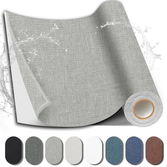 Shagoom Fabric Repair Patch, 17X79 Inch Fabric Large Repair Tape, Self-Adhesive Patches for Furniture, Sofa, Car Interior, Shoes, Hand Bag, Clothing (Grey, 17X79 Inch)