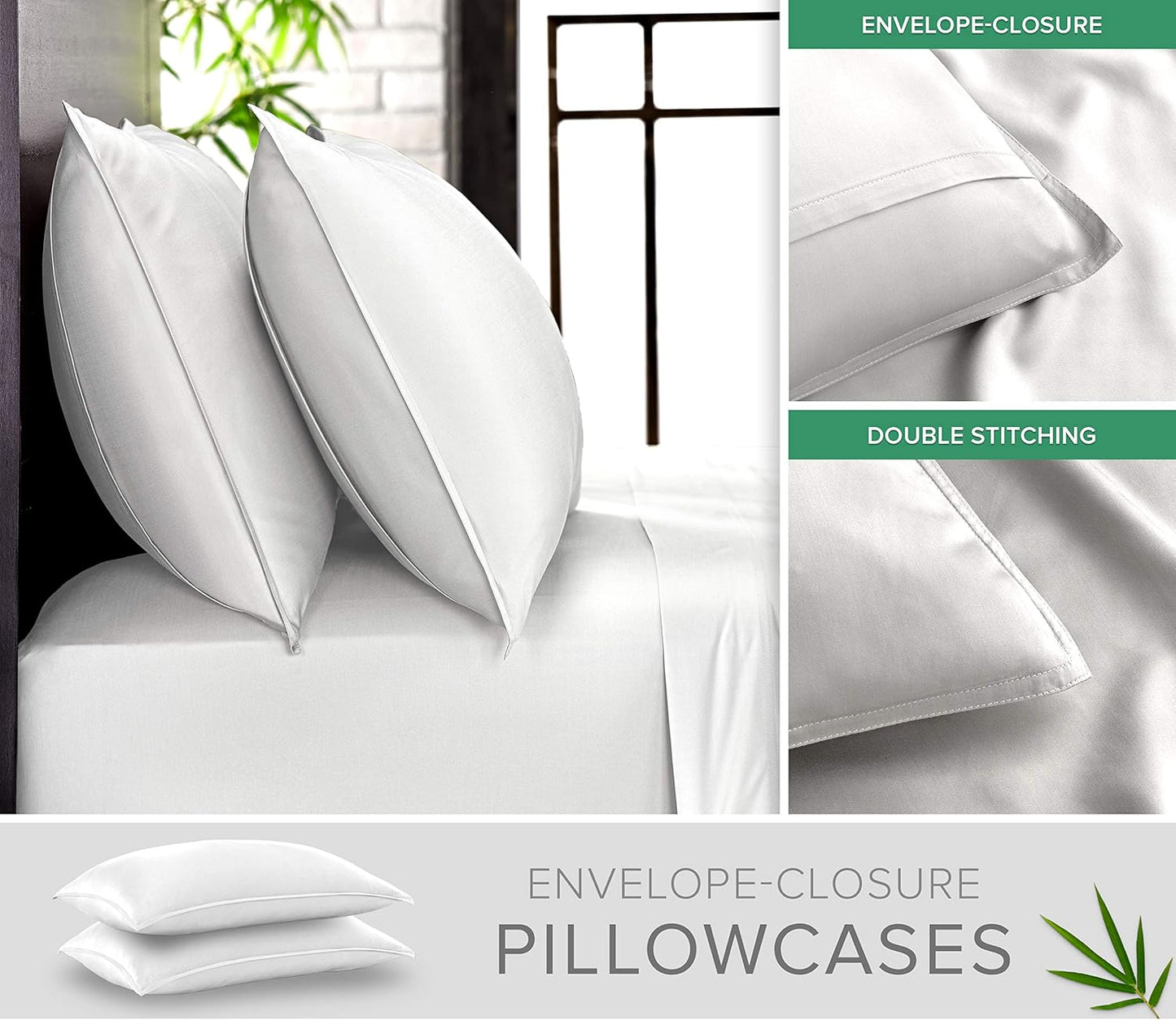 Short Queen Sheets by Pure Bamboo for RV Camper (60"x75") - Genuine 100% Organic Viscose Derived from Bamboo Bed Sheet Set, Soft & Cooling, Lifetime Quality Promise (Short Queen, White)
