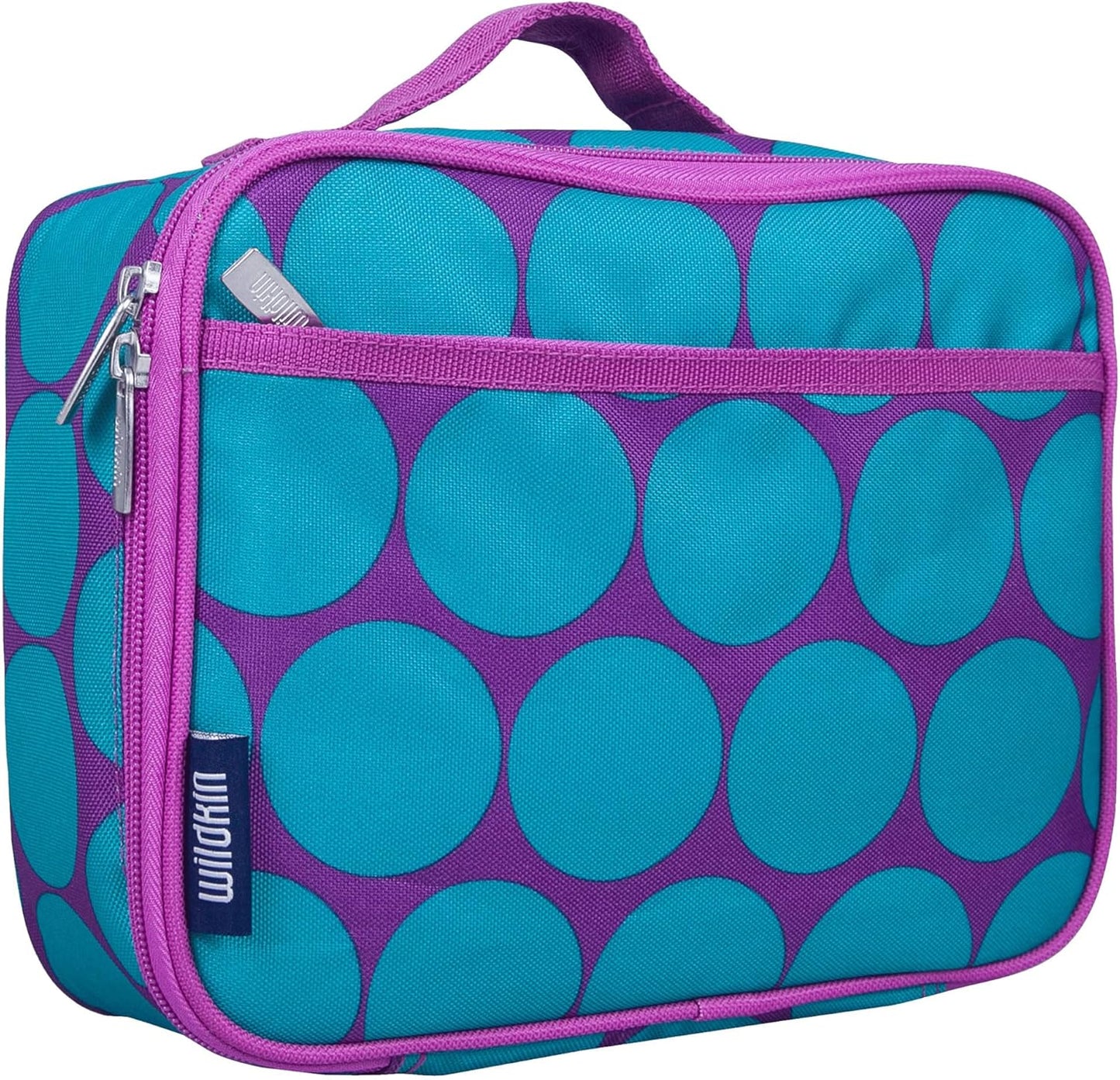 Wildkin Kids Insulated Lunch Box – Durable and Reusable for School & Travel - Big Dot Aqua