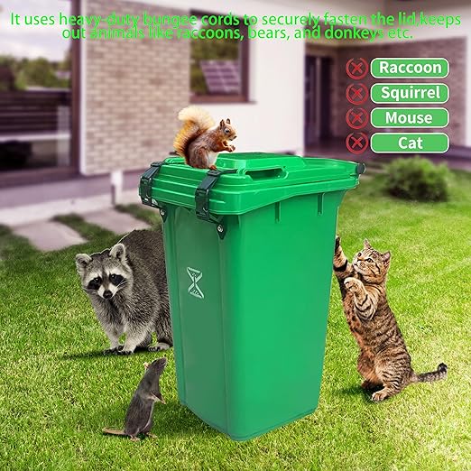 Trash-Can Lock for Animals: Garbage Can Lid Locks for Raccoon,Bear and Dog - 2 Pack