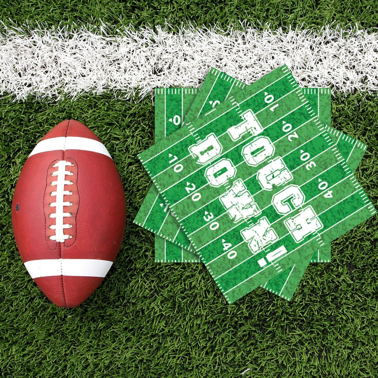 40PCS Football Paper Napkins 13 x 13 Inches Luncheon Napkins Cocktail Napkins Disposable Sports Theme Decorations for Kids Baby Shower,Birthday Party, Basketball Theme Party Supplies