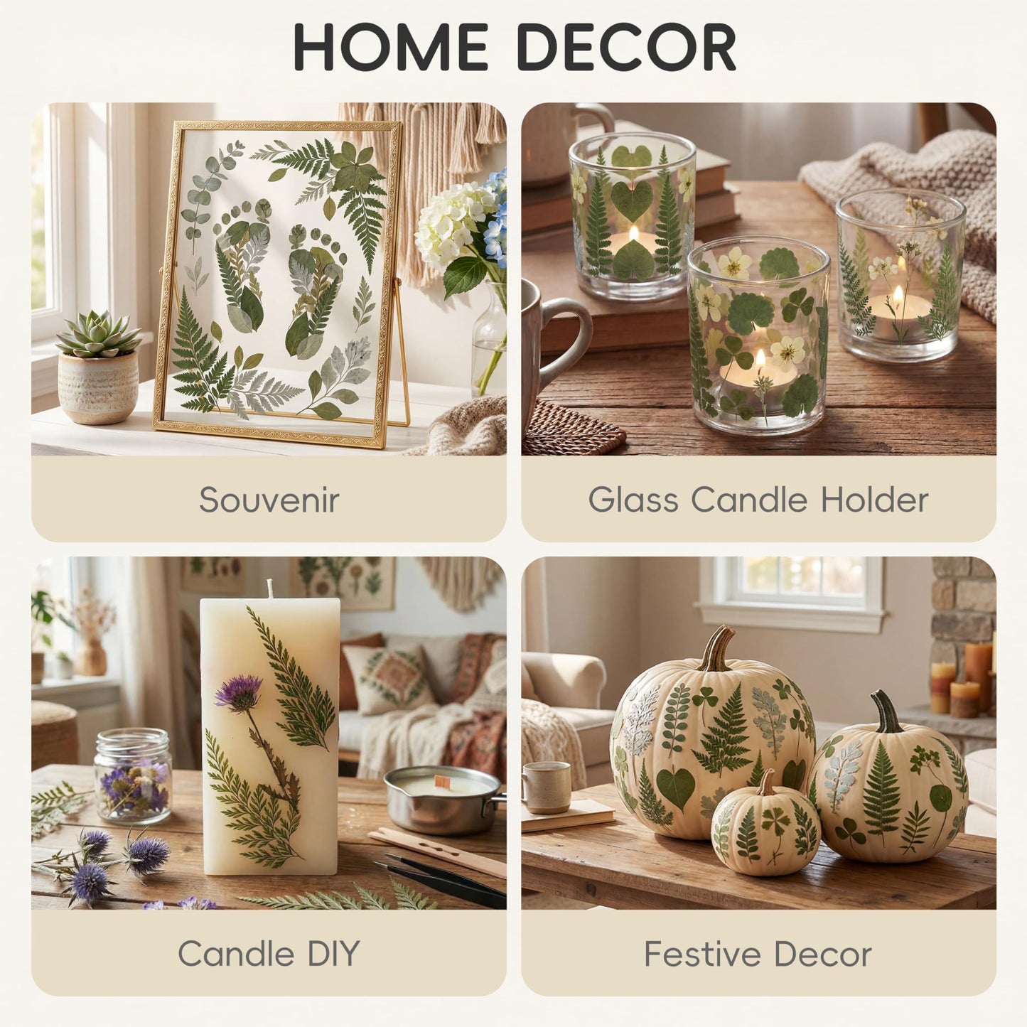 LUXEEASE 84P Dried Pressed Flowers and Leaves Kit - Natural Earthy Green Leaves, Ferns & Eucalyptus for Resin Art, Scrapbooking, Soap Making, Candle Making, DIY Gifts - Tweezers Included