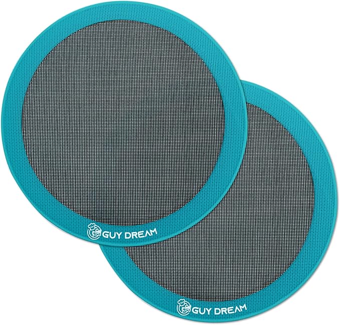 GUYDREMAT 12IN Silicone Perforated Baking Mats - Non-Stick and Heat Resistant Up to 480F, Reusable Round Mats for Baking Pizza, Bread, and Pastries, Oven Safe, Perfect for Crispy and Even Cooking