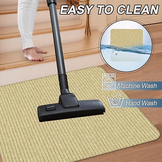 Stair Treads for Wooden Steps Carpet, Non-Slip Stair Runner Indoor Outdoor Stair Tread Mats Covers Pads, 31" x 31"Matching Landing Step Runner for Elders, Kids and Dogs (31" x 31", Beige)