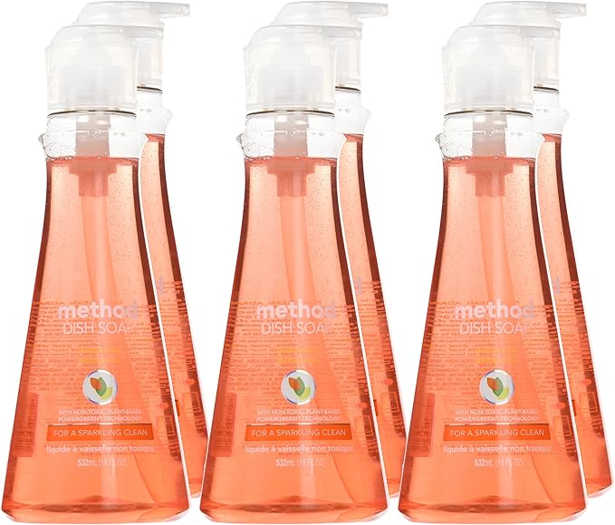 Method Dish Soap, Clementine, 18 Fl. Oz (Pack of 6)