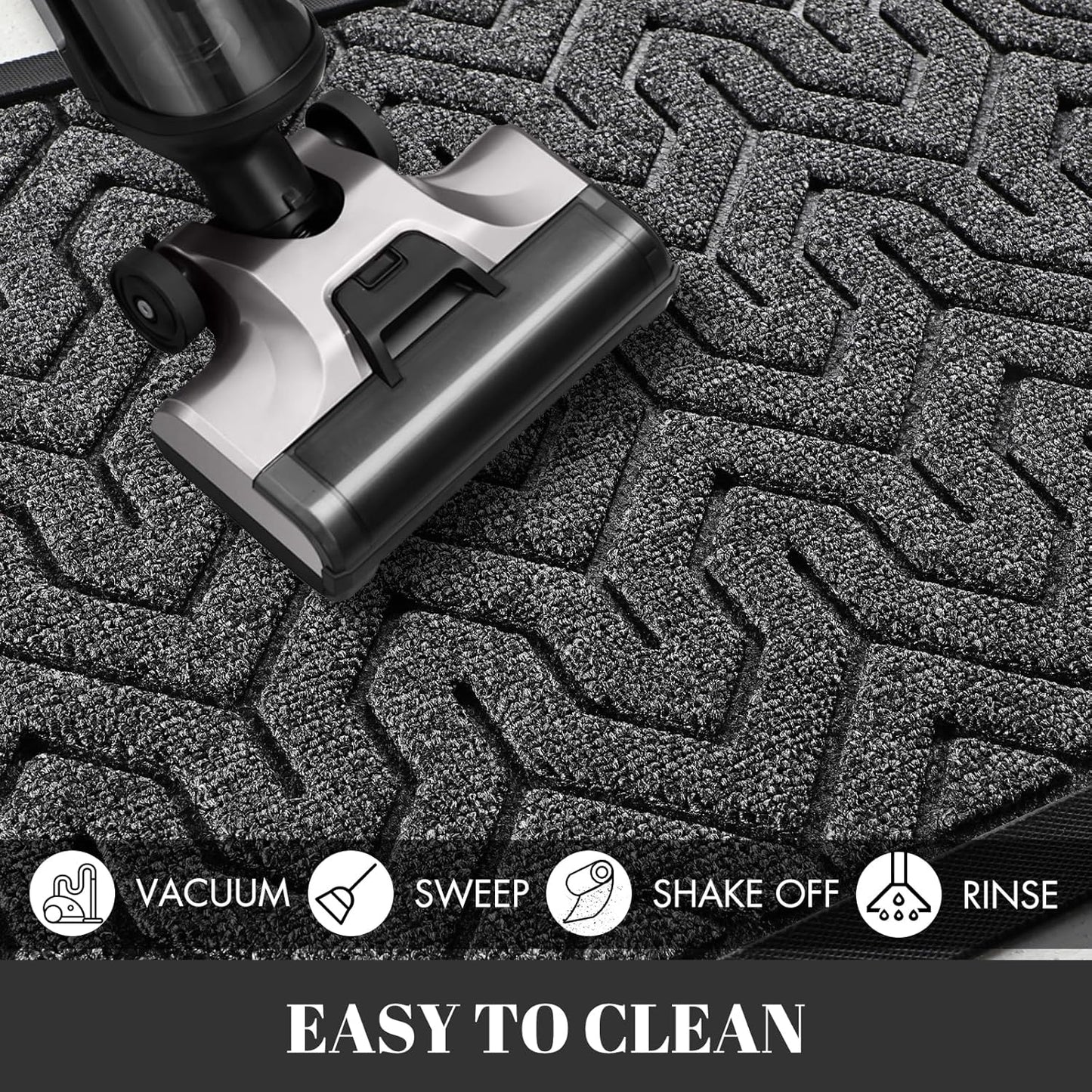 Yimobra 72x24 Indoor Outdoor Runner Rug, Heavy-Duty Entrance Mat for High Traffic Areas, Commercial Grade Welcome Door Mat, Easy Clean Mix Grey