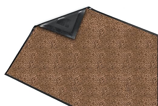 Guardian Platinum Series Indoor Wiper Floor Mat, Rubber with Nylon Carpet, 2'x11', Brown