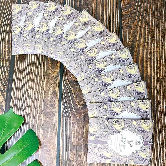 Scented Sachets - 12 Pack, Long-Lasting Home Fragrance Sachet Bags, Large Fresh-Scented Packets, Sachets for Drawers and Closets (Black Tea & Sandalwood)