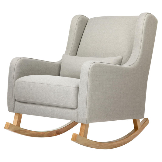 Babyletto Kai Rocker in Performance Grey Eco-Twill with Light Legs, Water Repellent & Stain Resistant, Greenguard Gold and CertiPUR-US Certified