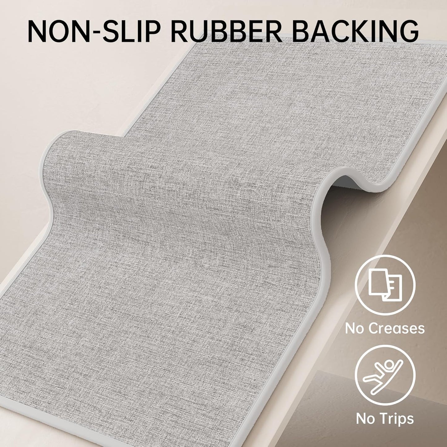 Mecko Bath Mat, Ultra Absorbent Quick Dry Bathroom Floor Mats-Rubber Non-Slip Thin Bathroom Rug Fit Under Door, Cozy Cloth Surface Shower Rug for Bathtub, Sink, Shower Room(Sliver Grey,20"x32")