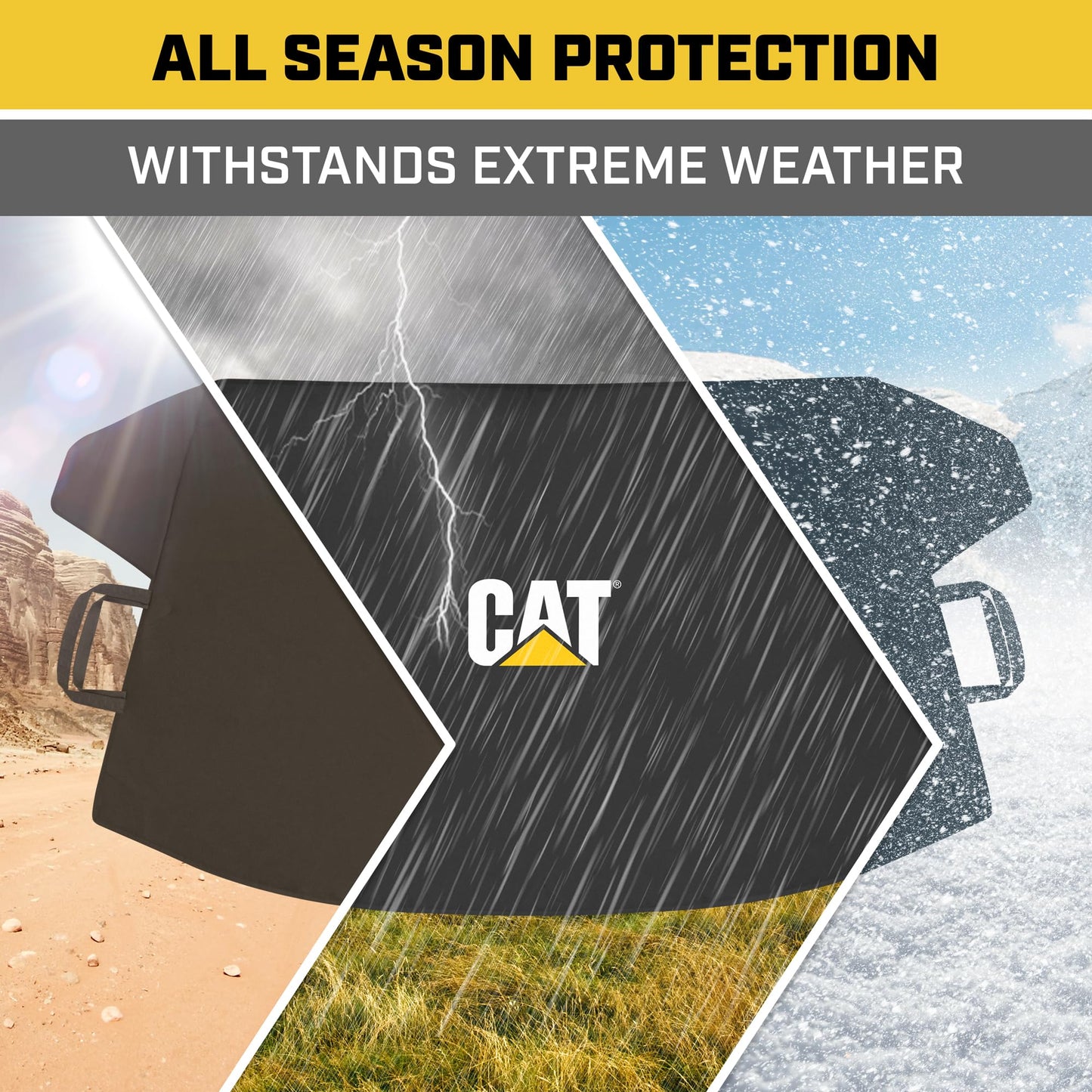 Cat® Windshield Snow Cover, Toughest Car Frost Protector for Ice & Sleet, Weatherproof for Winter, Includes Anti-Theft Straps, Freeze Protector for Auto Car Truck Van SUV, Wide Size 78"x45" inch,Black