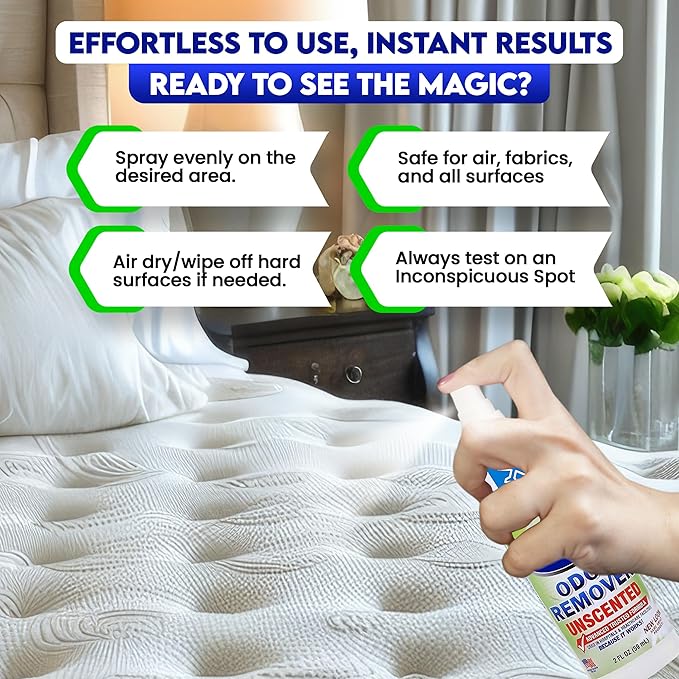 ZORBX Unscented Odor Eliminator for Strong Odor 2 Fl Oz, Pack of 1 - Used in Hospitals & Healthcare Facilities - Advanced Formula, Fast-Acting Odor Remover Spray for Dog, Cat, House & Carpet