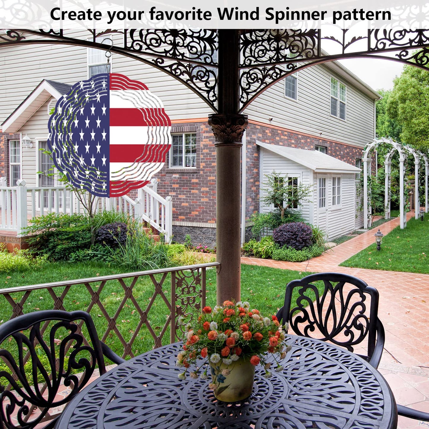 5 pcs Sublimation Wind Spinner Blanks 8 INCH Round Sublimation Blanks Products Stainless Steel Metal Indoor Outdoor Garden Decoration for Heat Press Transfer Sublimation Blank Gift