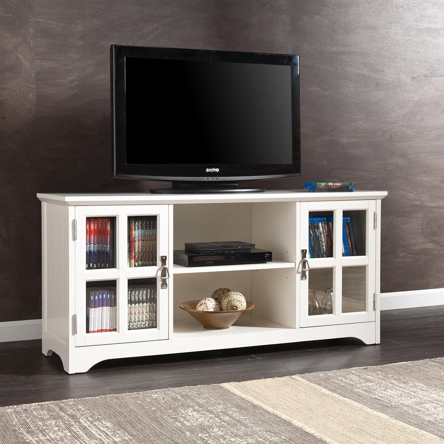 SEI Furniture Remington TV Storage Media Stand, White