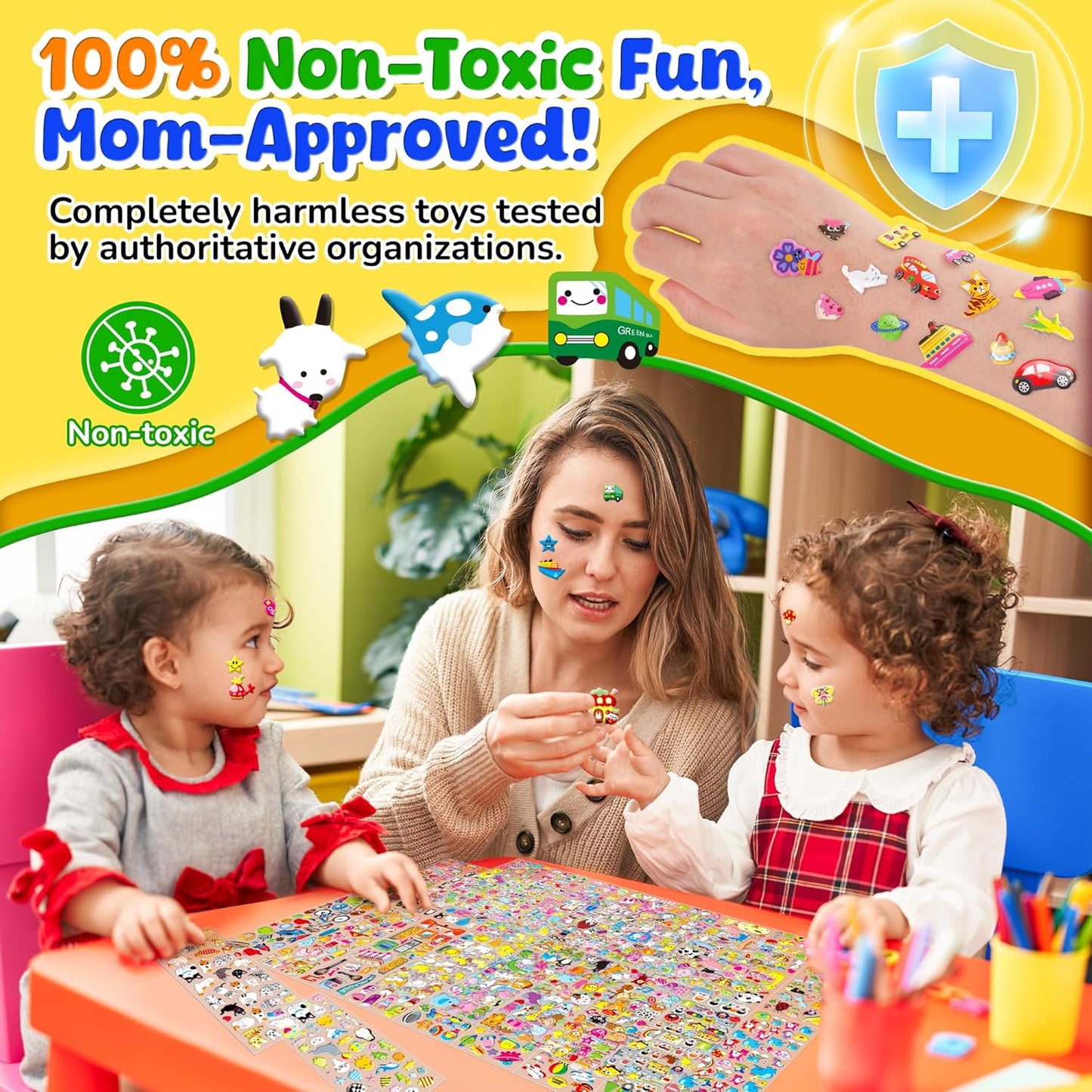 3D Puffy Stickers for Kids, 80 Sheets, 4000+ Foam Stickers for Toddler Girls & Boys, Classroom & Teachers Must Haves,Teacher Sticker Reward Pack for Classroom, Kids Crafts, Scrapbooking, Party Gifts