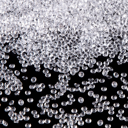 FUTUREPLUSX 10000PCS Fake Diamonds, 4.5mm Mini Clear Diamonds Decoration Acrylic Crystal Vase Fillers Table Scatter Confetti Gems for Wedding Bridal Shower Birthdays Graduation Party Home Decor